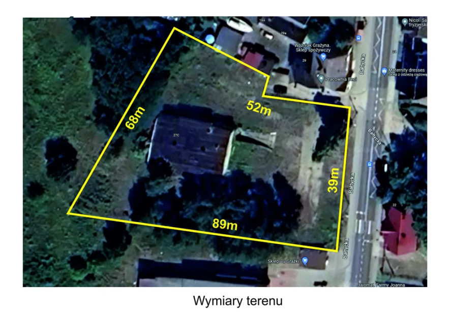 Wymiary działki Wielgowo